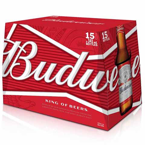 budweiser 341 ml - 15 bottles chestermere liquor delivery