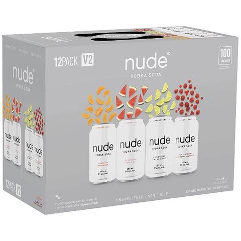 nude vodka soda mixer v2 355 ml - 12 cans chestermere liquor delivery