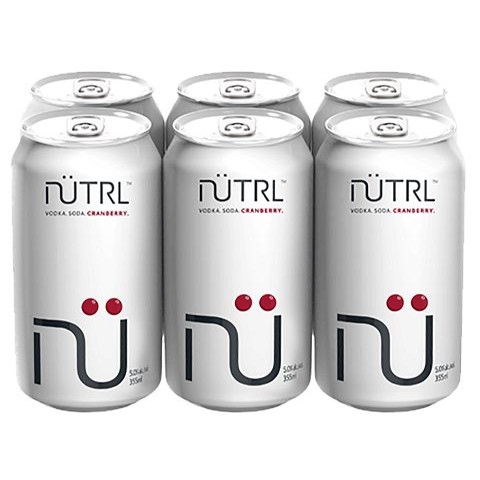 nütrl vodka soda cranberry 355 ml - 6 cans chestermere liquor delivery