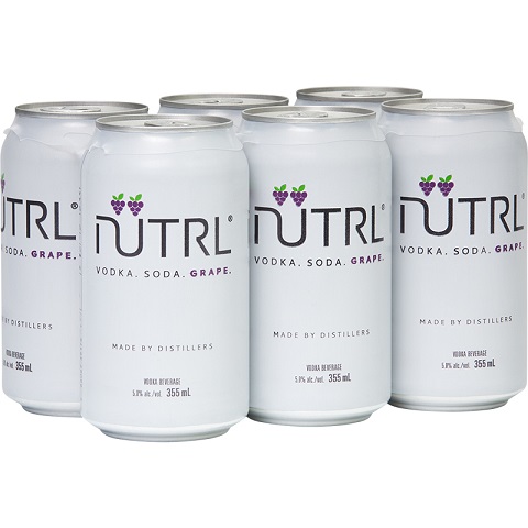 nütrl vodka soda grape 355 ml - 6 cans chestermere liquor delivery