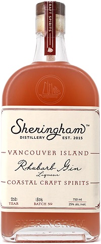 sheringham rhubarb gin 750 ml single bottle chestermere liquor delivery