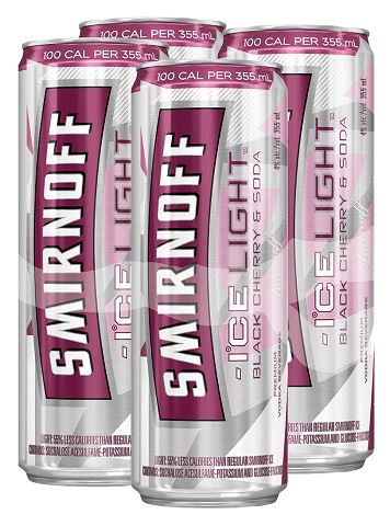 smirnoff ice light black cherry & soda 355 ml - 4 cans chestermere liquor delivery